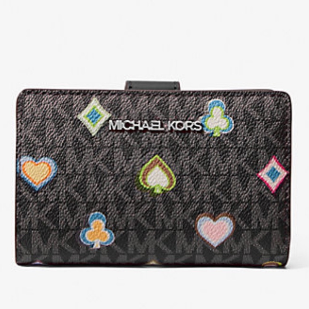 NWT Michael Kors Jet Set Travel Wallet in black noir